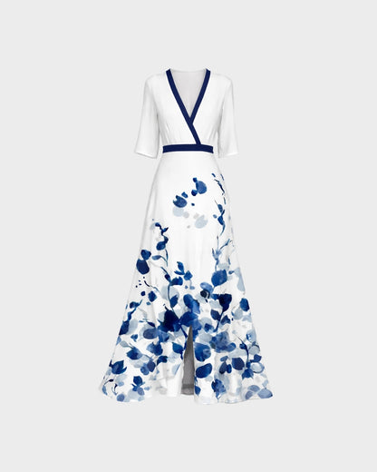 Pilastro | Abito lungo elegante con profonda scollatura