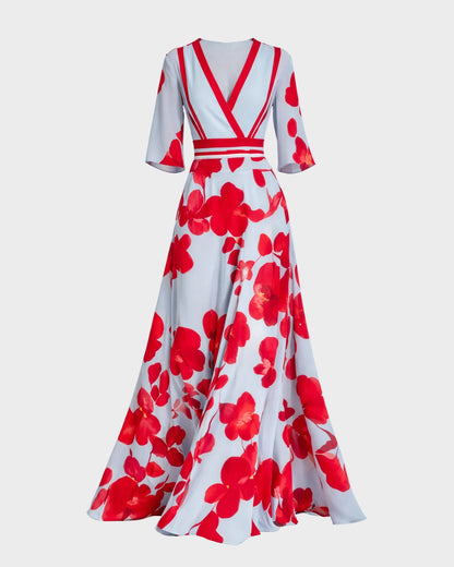 Pilastro | Abito lungo elegante con profonda scollatura