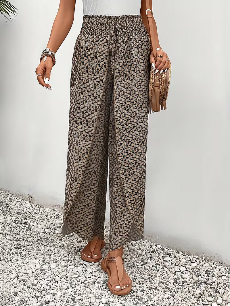 Pantaloni Palazzo a Stampa Floreale | Vita Elasticizzata