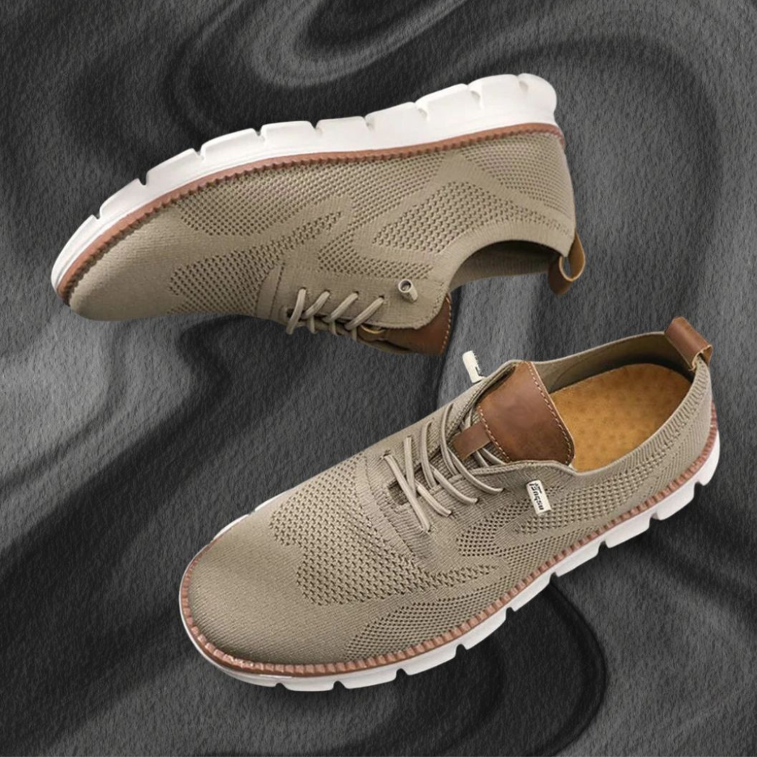 Scarpe Traspiranti Ultracomfort: Kaki-Bianco