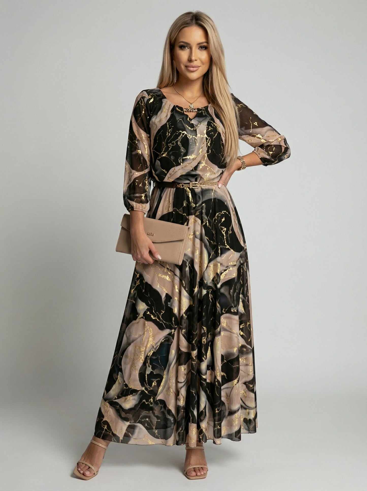 Abito in chiffon stampato
