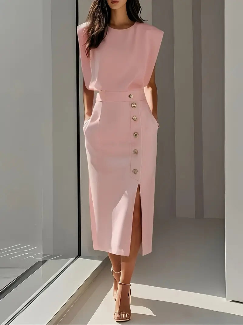 Dalia | Tuta con vita definita e chiusura con bottoni