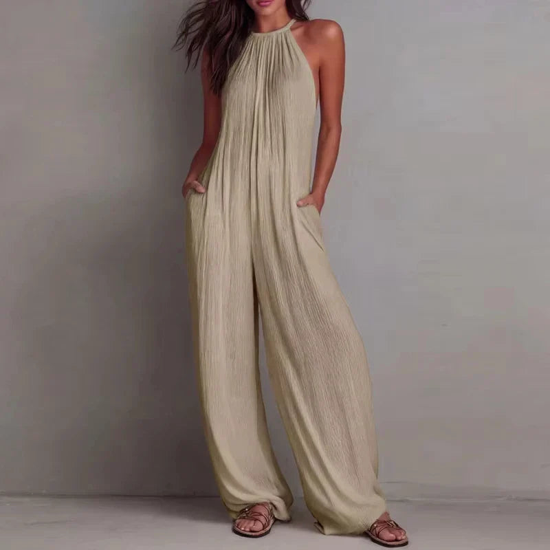 Tuta senza maniche con scollo all'americana da donna
