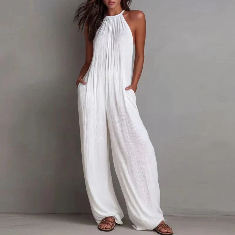 Tuta senza maniche con scollo all'americana da donna