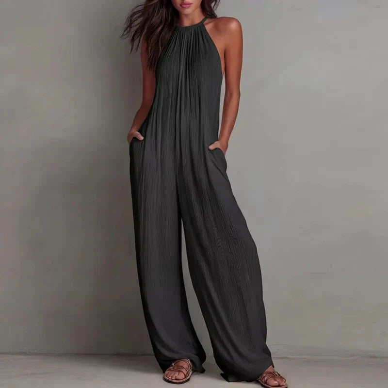 Tuta senza maniche con scollo all'americana da donna