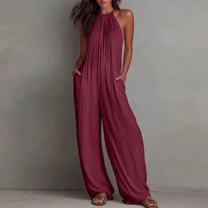 Tuta senza maniche con scollo all'americana da donna