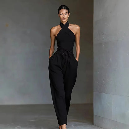 Tuta con vita definita e gambe ampie
