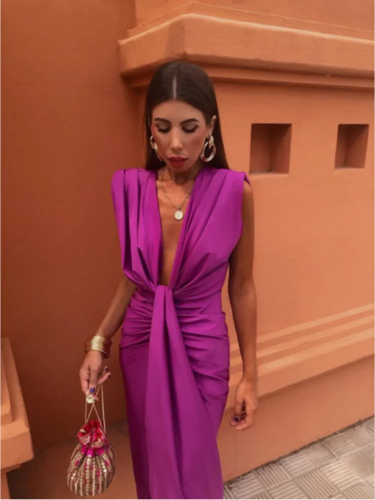 Selena | Abito drappeggiato in fiamme