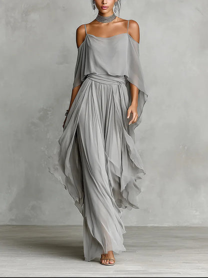 Set casual estivo in chiffon da donna