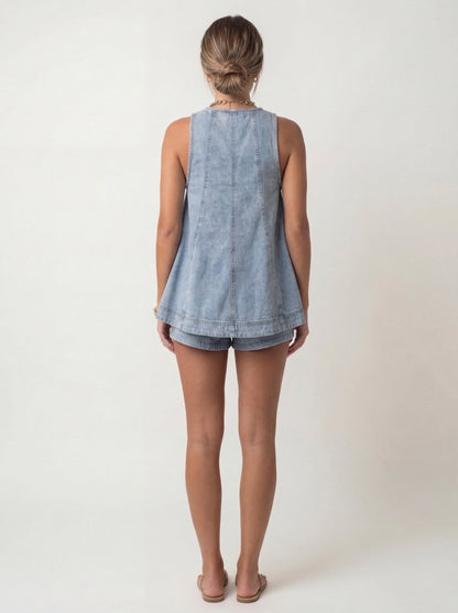 Completo due pezzi in denim