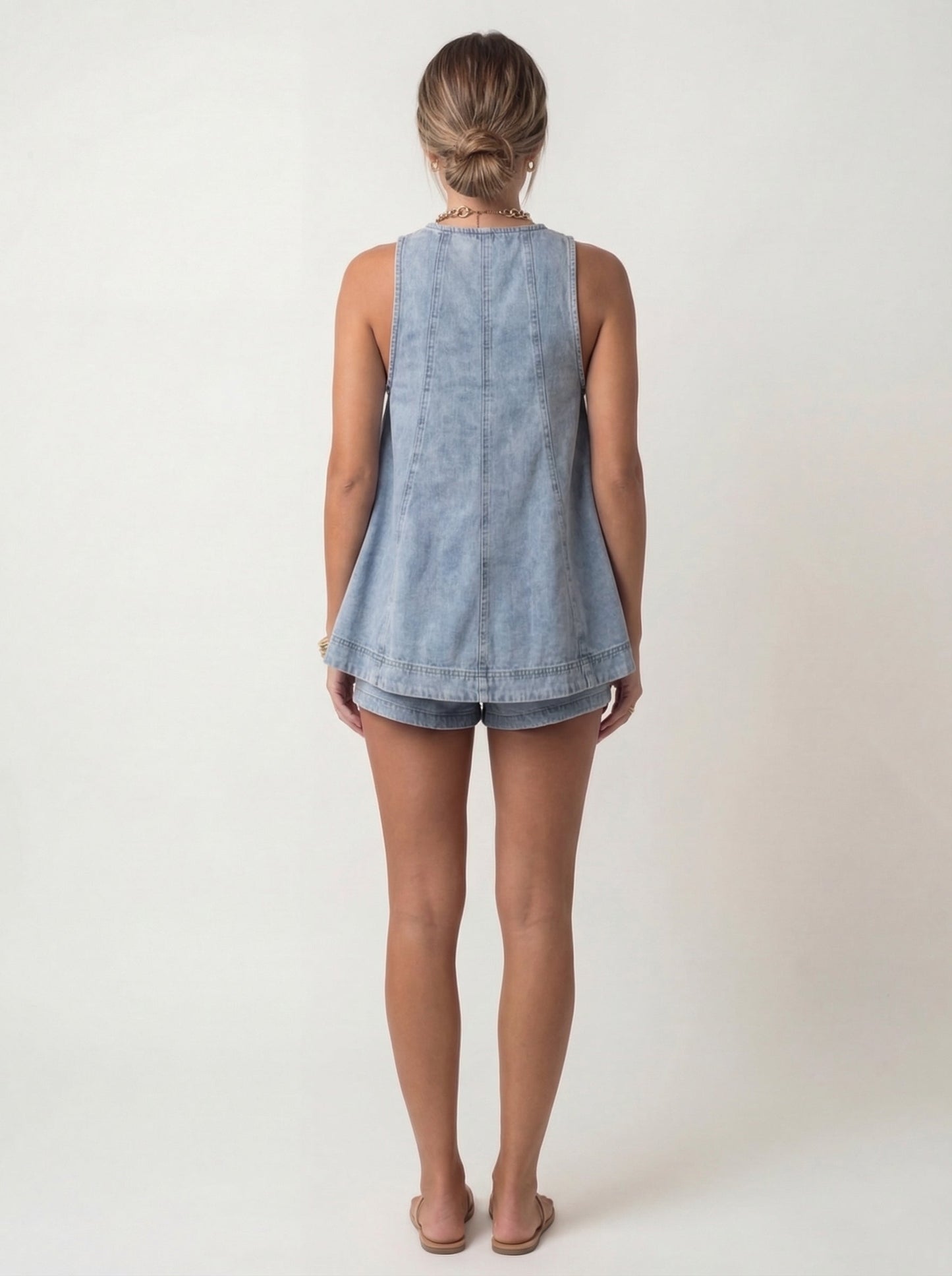 Completo due pezzi in denim