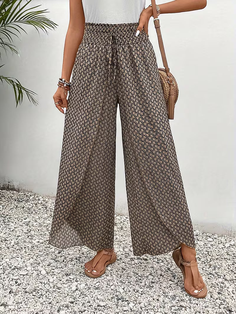 Pantaloni Palazzo a Stampa Floreale | Vita Elasticizzata