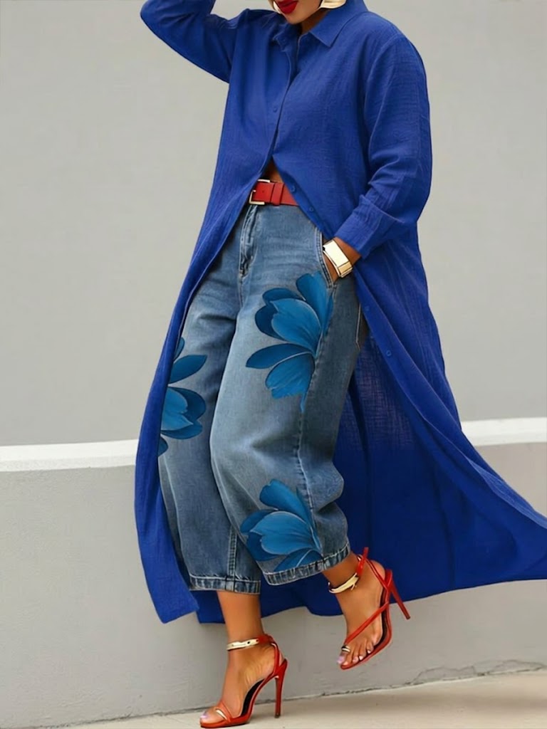 Set fiori rossi: jeans + maglietta 🌼